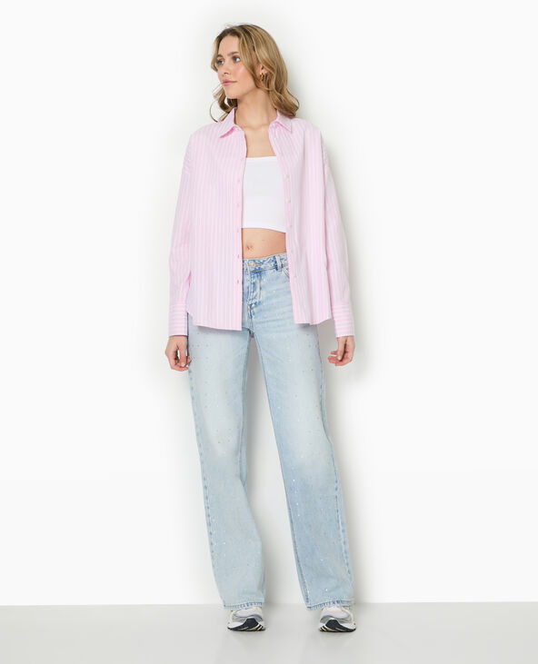Chemise ample, droite et rayée rose - Pimkie