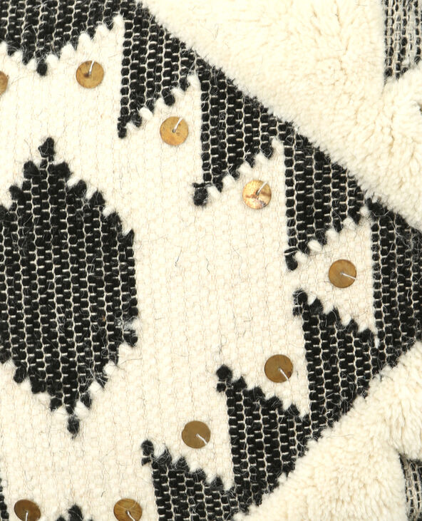 Housse de coussin à franges noir - Pimkie