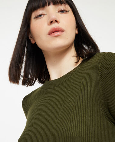 Pull en maille col rond vert kaki - Pimkie