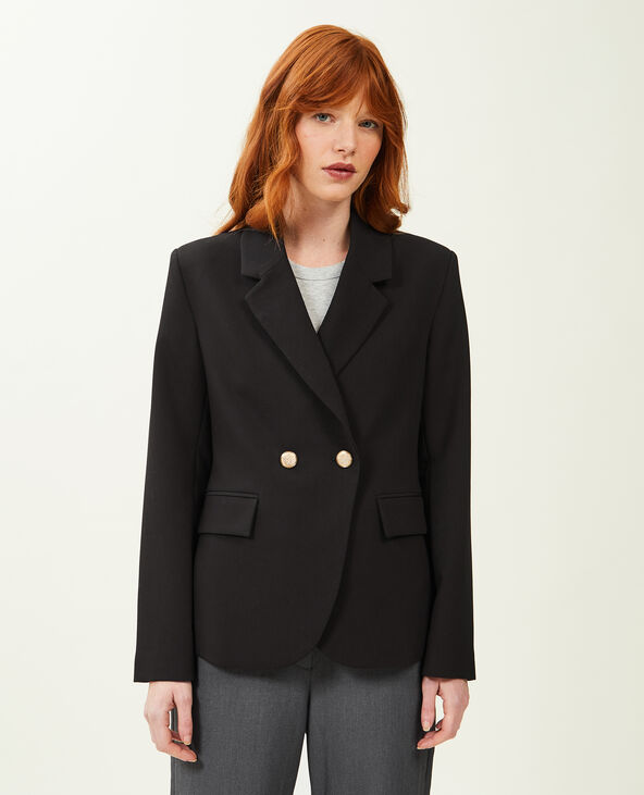Veste blazer boutons dorés noir - Pimkie