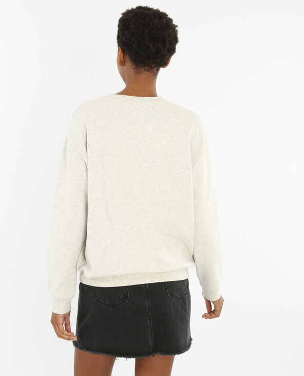 Sweat tigre brodé gris chiné - Pimkie