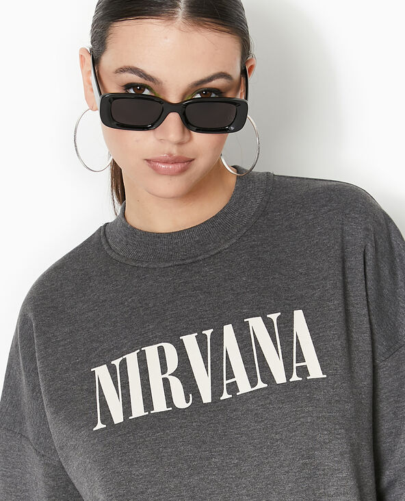 Sweat col rond Nirvana gris foncé - Pimkie