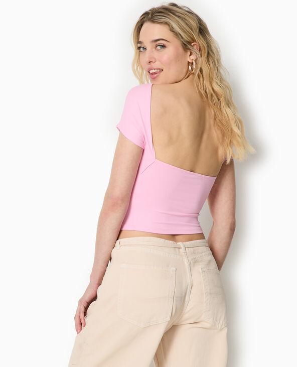 Top court dos ouvert rose - Pimkie