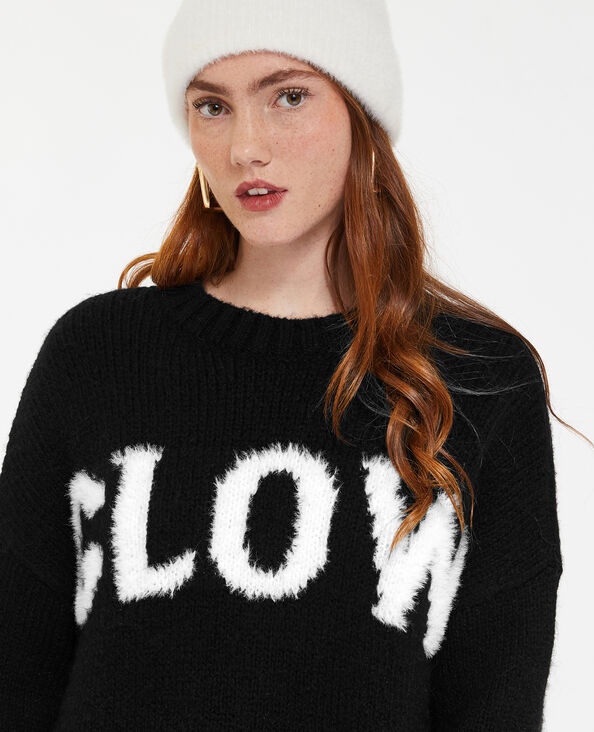 Pull oversize en grosse maille noir - Pimkie