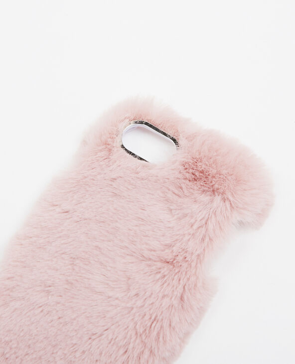 Coque en fausse fourrure vieux rose - Pimkie