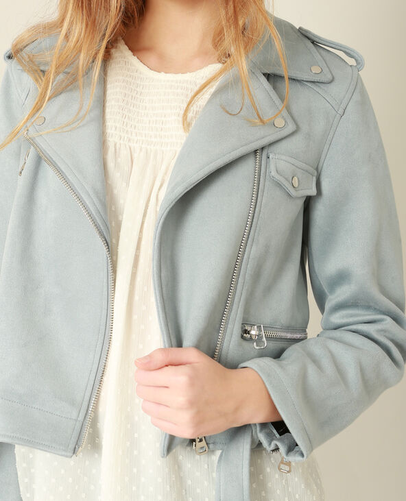Veste style perfecto suedine