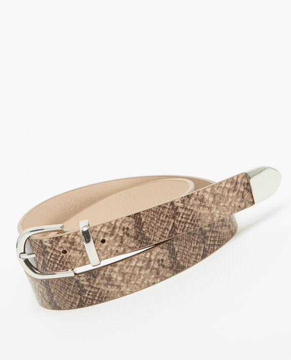Ceinture effet peau de serpent beige - Pimkie