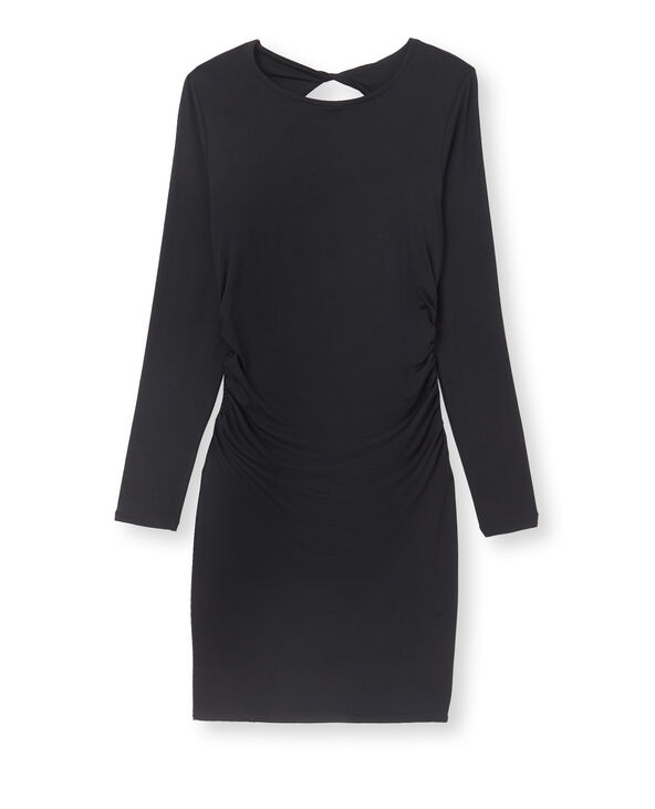 Robe courte en maille avec dos ouvert noir - Pimkie