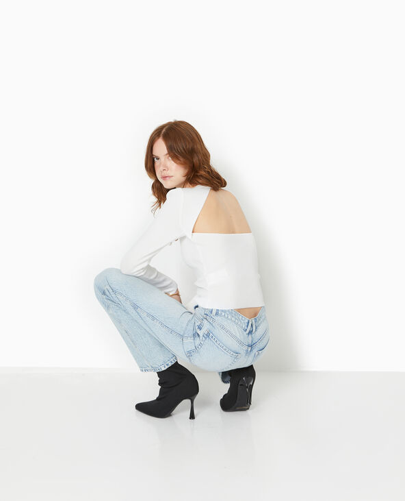 Pull fin avec dos-nu blanc - Pimkie