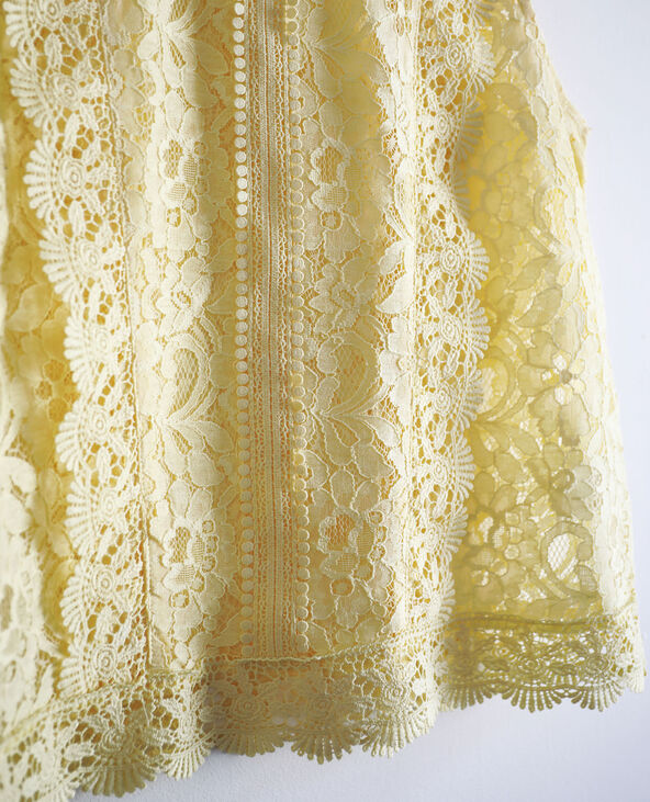Chemisier en dentelle jaune - Pimkie