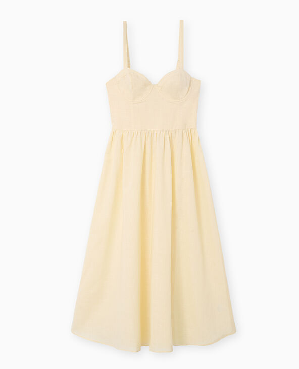 Robe longue encolure balconnet jaune - Pimkie