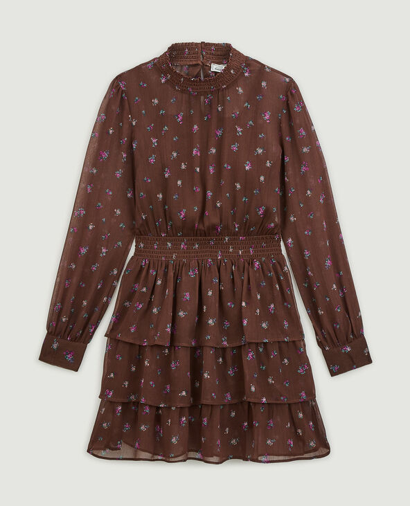 Robe à volants marron - Pimkie