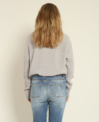 Pull asymétrique gris chiné - Pimkie