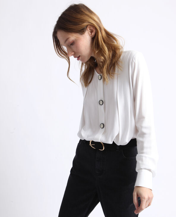 Chemise sans col blanc - Pimkie