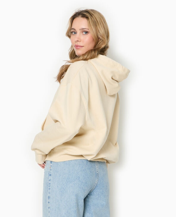 Sweat capuche avec poche devant beige - Pimkie