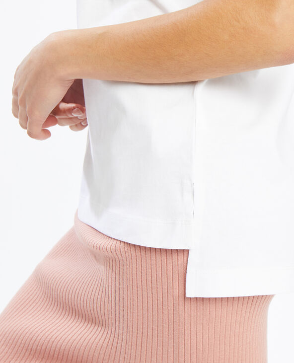T-shirt col V blanc - Pimkie