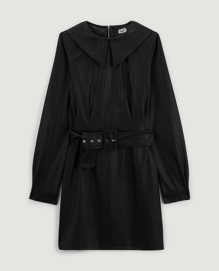 Robe en simili cuir noir - Pimkie