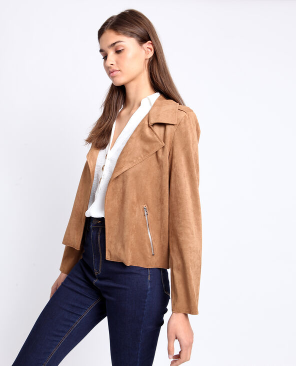 Veste suédine camel - Pimkie
