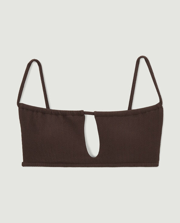 Haut de maillot bandeau avec découpe marron - Pimkie