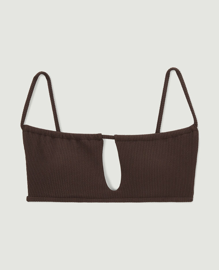 Haut de maillot bandeau avec découpe marron - Pimkie