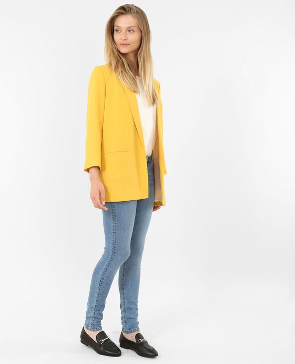Blazer en crêpe jaune ocre - Pimkie