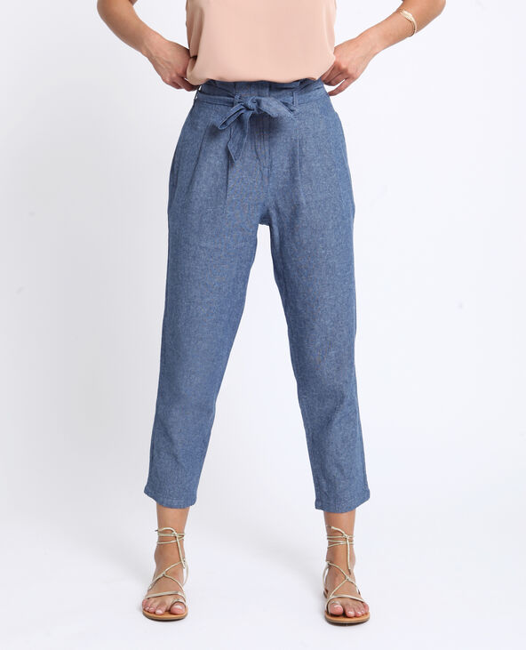 Pantalon carotte bleu marine shop