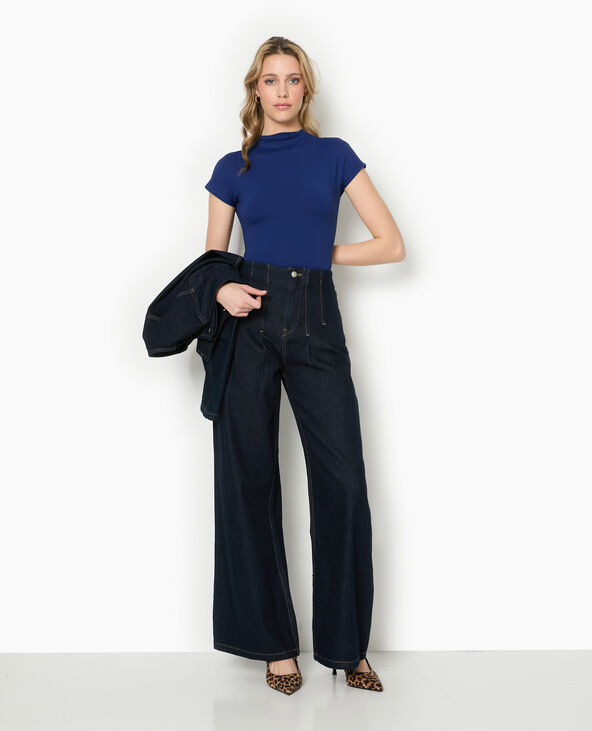 Body manches courtes col montant bleu marine - Pimkie