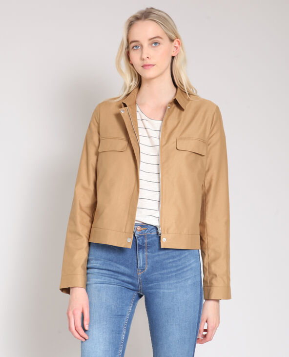 Veste discount courte camel