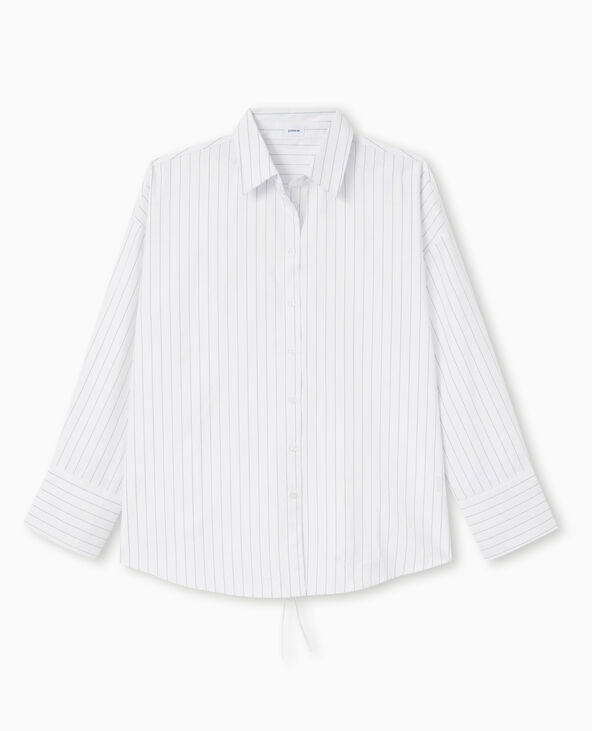 Chemise oversize rayée avec ouverture dos blanc - Pimkie