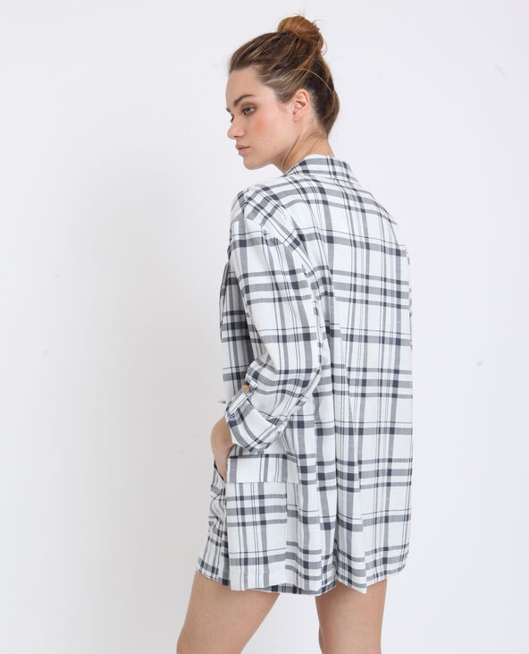 Blazer à carreaux blanc - Pimkie