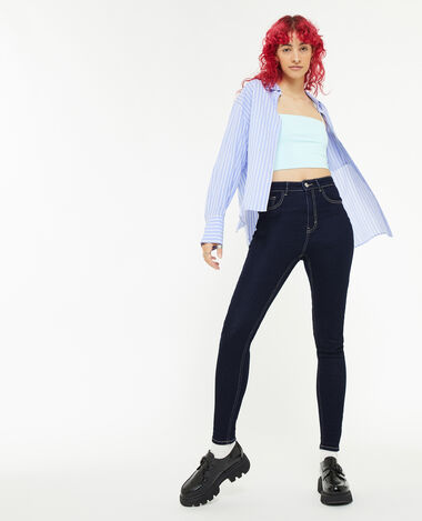 Jean skinny taille haute bleu - Pimkie