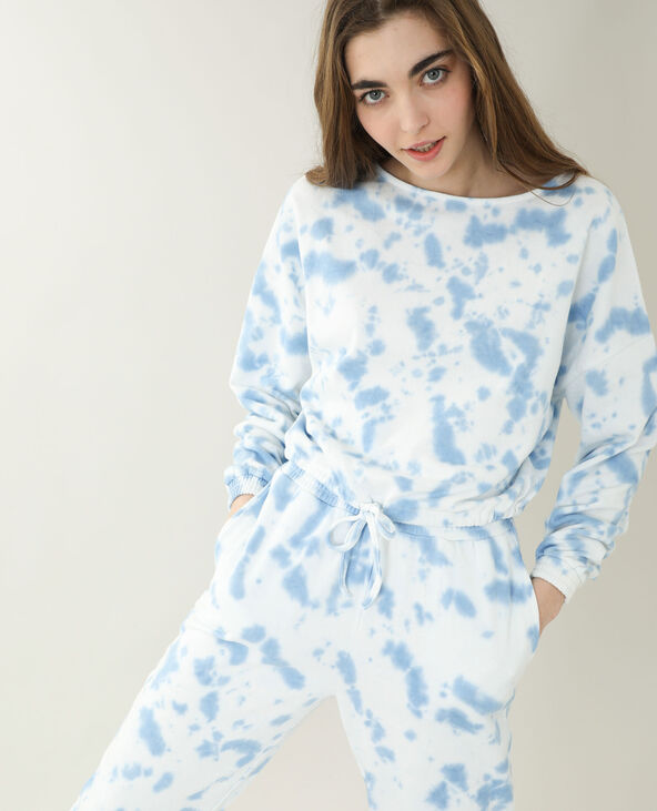 Sweat oversize tie and dye bleu - Pimkie