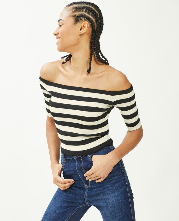 Top encolure Bardot blanc - Pimkie