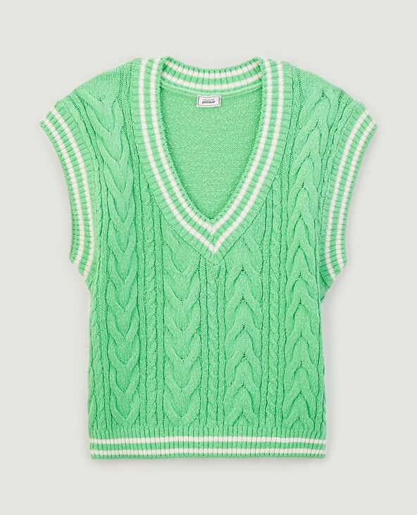 Pull sans manche torsadé vert olive - Pimkie