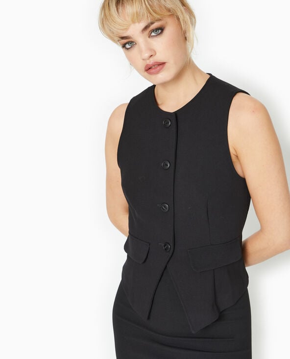 Gilet sans manches façon barman noir - Pimkie