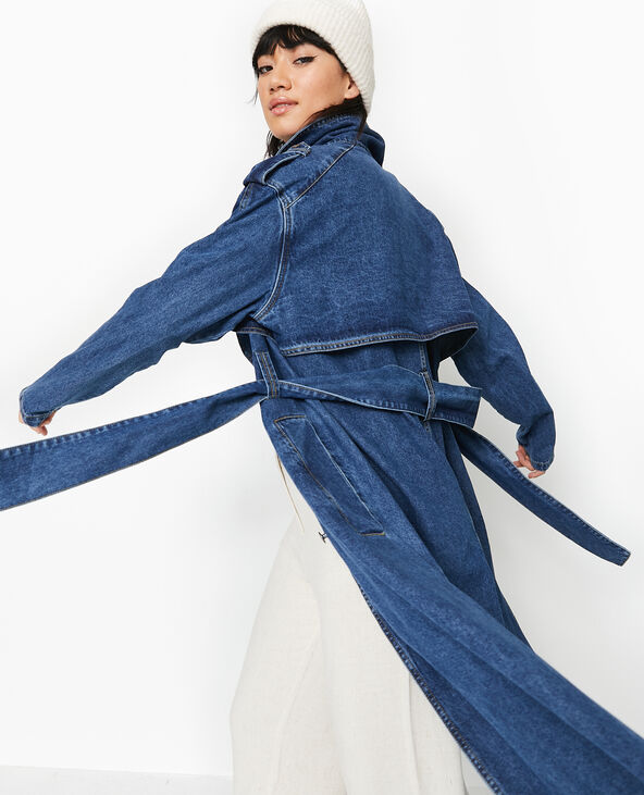Trench long en jean bleu - Pimkie