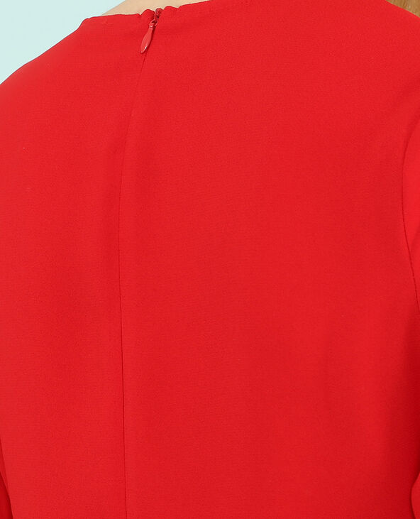 Robe fluide à basque rouge - Pimkie
