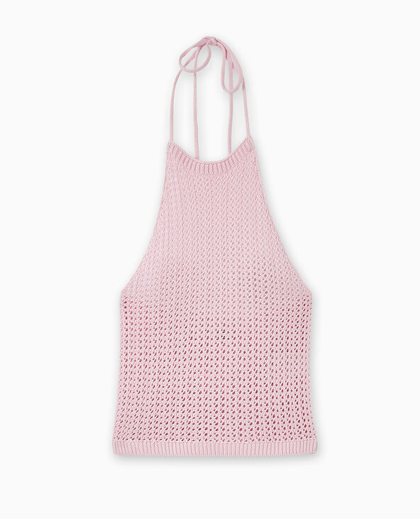 Dos-nu en maille ajourée Rose poudré - Pimkie