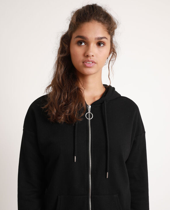 Sweat à capuche zippé noir - Pimkie