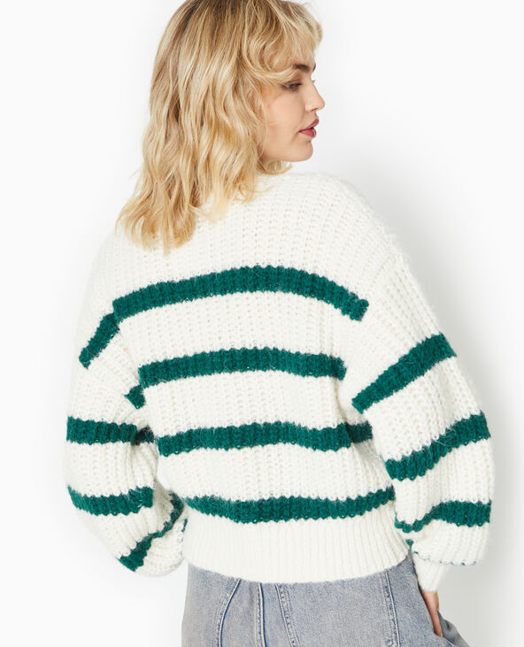 Pull grosse maille avec rayures écru - Pimkie