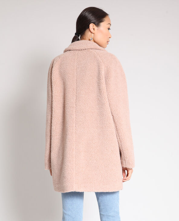 Manteau en fausse fourrure rose clair - Pimkie