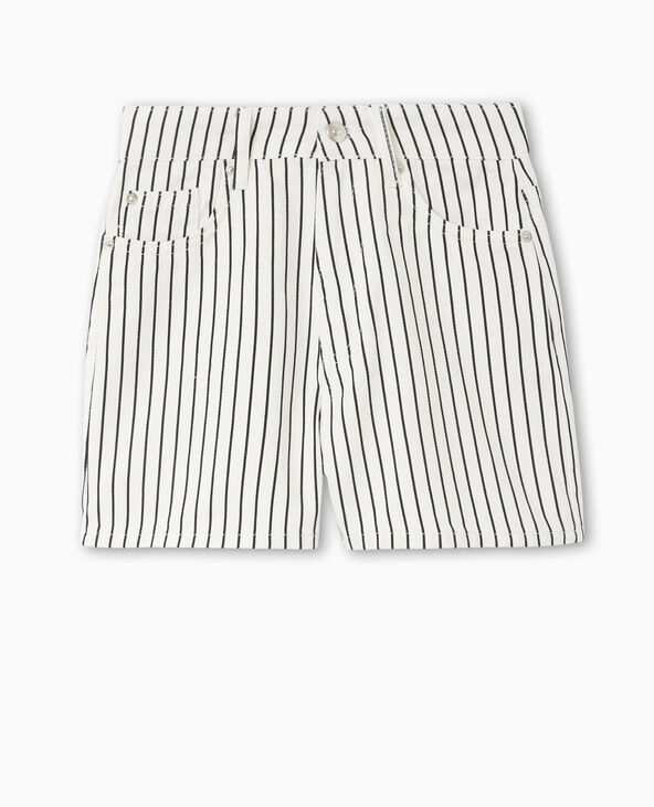 Short en jean court rayé blanc - Pimkie