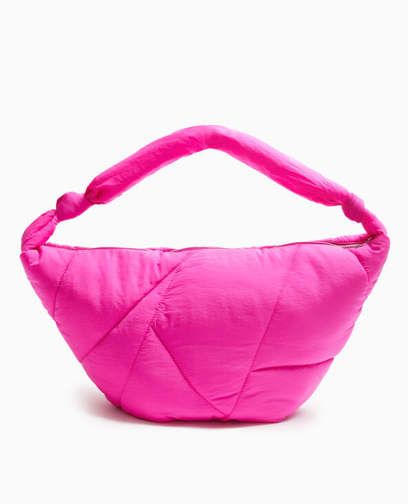Grand sac en matière matelassée rose fuchsia - Pimkie