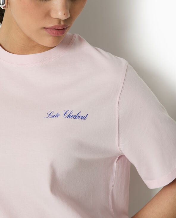 T-shirt oversize avec print devant et dos rose clair - Pimkie