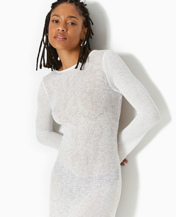 Robe dos nu en maille transparente