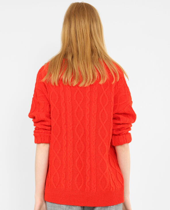 Pull torsadé rouge - Pimkie