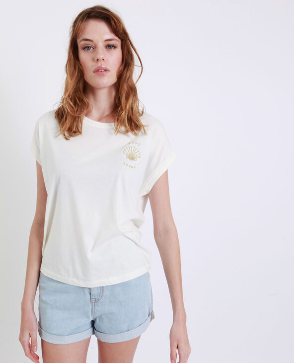 T-shirt coquillage écru - Pimkie