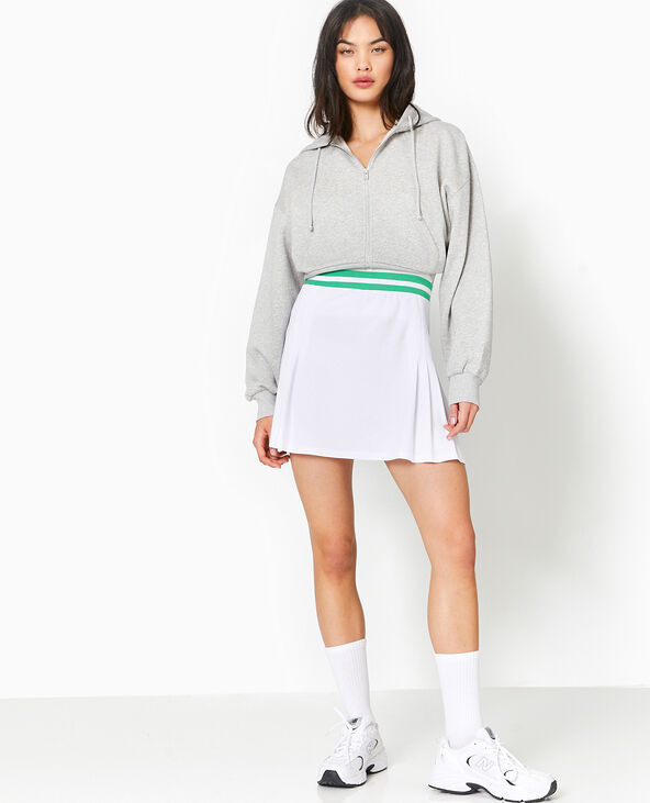 Jupe courte en maille piquée esprit tennis blanc - Pimkie