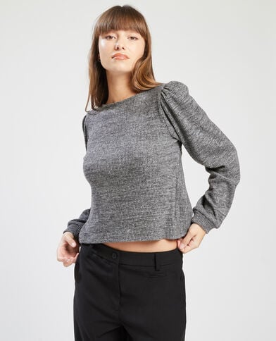 T-shirt côtelé torsadé gris - Pimkie