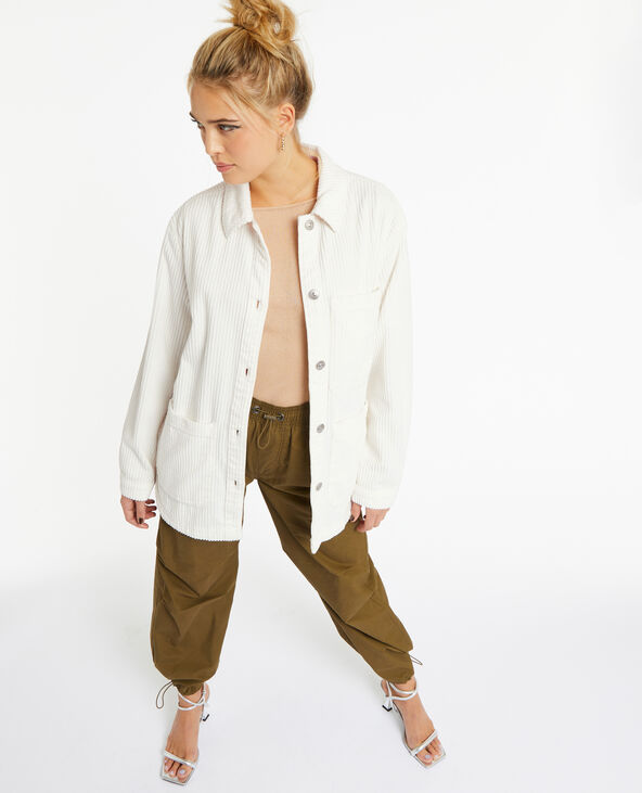 Surchemise en velours grosses côtes blanc - Pimkie